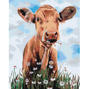 Картина по номерам "Корова на лугу"