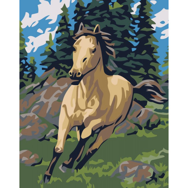 Картина по номерам "Бегущий конь"