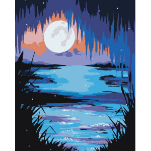 Картина по номерам "місячна ніч"