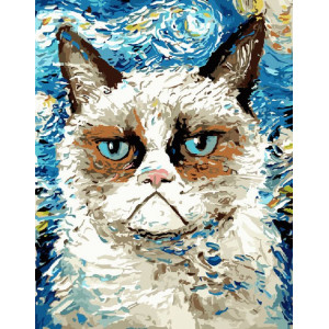 Картина по номерам "Grumpy Cat"