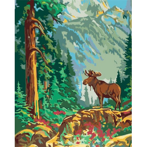 Картина по номерам "Лось в лесу"