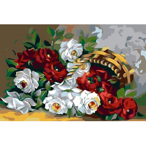 Картина по номерам "Корзинка с розами"