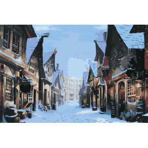 Картина по номерам "Гарри Поттер: Хогсмид зимой"