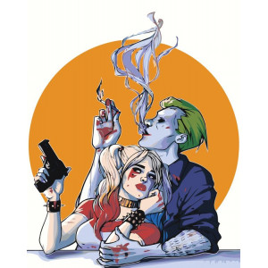 Картина по номерам "Харли Квинн и Джокер"