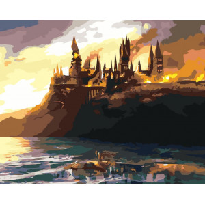 Картина по номерам "Гарри Поттер: Горящий Хогвартс"