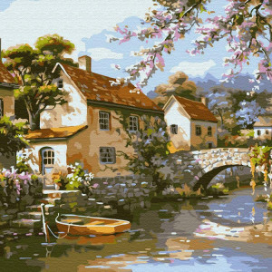 Картина по номерам "Містечко на річці"
