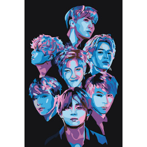 Картина по номерам "Корейская K-POP группа BTS"