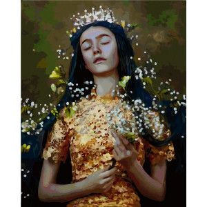 Картина по номерам "Принцесса в золотом платье"