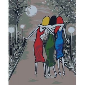 Картина по номерам "Три девицы"