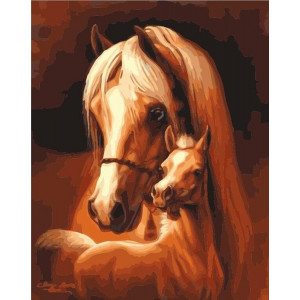Картина по номерам "Лошадь и жеребенок"