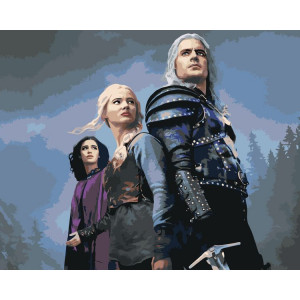 Картина по номерам "Ведьмак: Геральт, Цири и Йеннифэр"