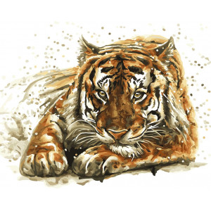 Картина по номерам "Тигр. Акварель"