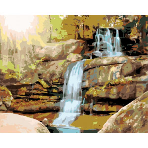 Картина по номерам "Лесной водопад"