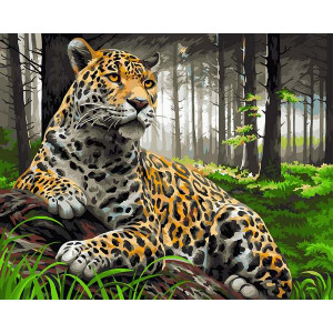 Картина по номерам "Леопард на полюванні"