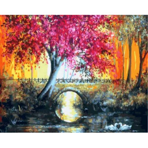 Картина по номерам "Лиловое дерево у моста"
