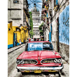 Картина по номерам "Винтажное авто в старой Гаване"