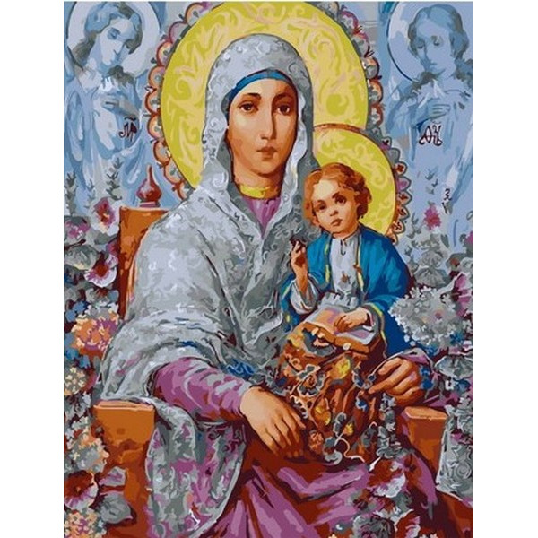 Картина по номерам "Богородица с малышом"