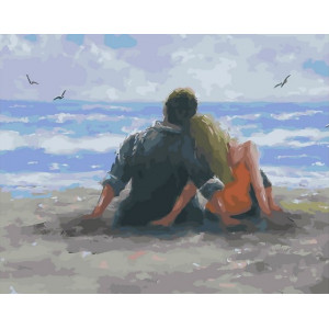 Картина по номерам "Вдвоем на берегу моря"