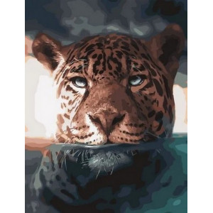 Картина по номерам "Леопард у воді"