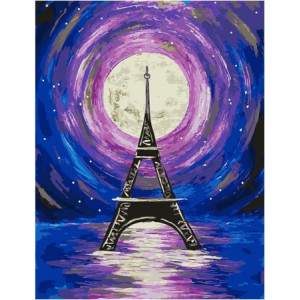 Картина по номерам "Місячна Ейфелева вежа"
