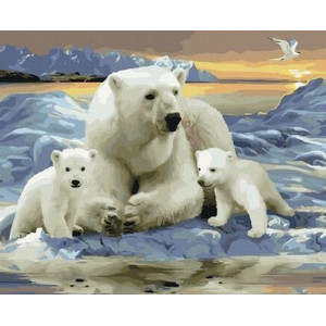 Картина по номерам "Белые полярные медведи"