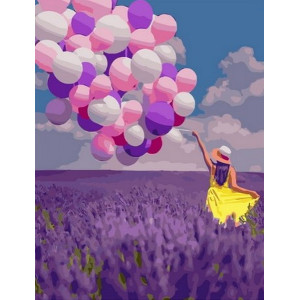 Картина по номерам "Счастье с воздушными шарами"