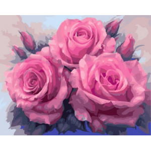 Картина по номерам "Три пышные розы"
