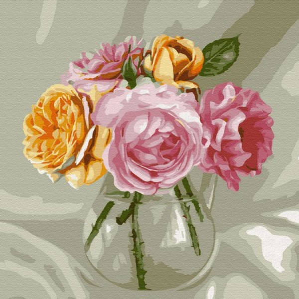 Картина по номерам "Бузин. Букет из роз"
