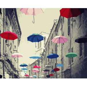 Картина по номерам "Разноцветные зонтики"