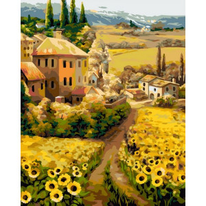 Картина по номерам "Золотые поля Тосканы"