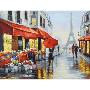 Картина по номерам "Влюбленные на улицах Парижа"