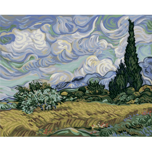Картина по номерам "Пшеничное поле с кипарисами"