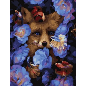 Картина по номерам "Лисичка у квітах"