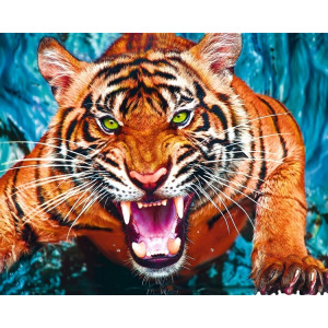 Картина по номерам "Яростный тигр"