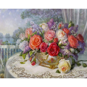 Картина по номерам "Розы на веранде"