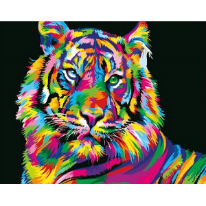 Картина по номерам "Радужный Тигр"