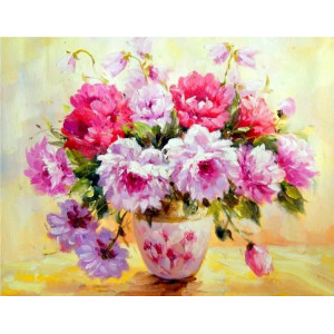 Картина по номерам "Букет розовых пионов"