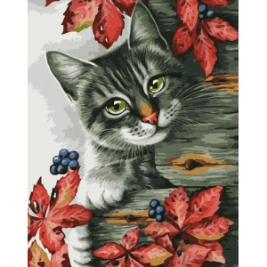 Картина по номерам "Кот и ягоды"