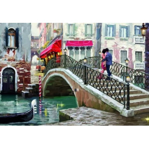 Картина по номерам "Влюбленные на мосту в Венеции"