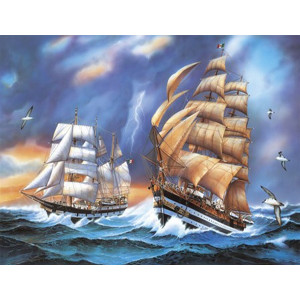 Картина по номерам "Корабли в шторм"