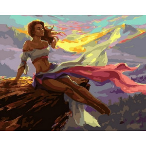 Картина по номерам "Девушка на скале"