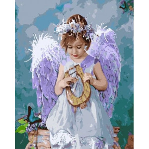 Картина по номерам "Ангел с арфой"