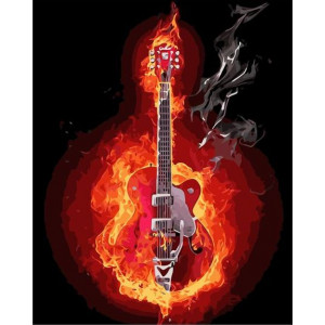 Картина по номерам "Огненная гитара"