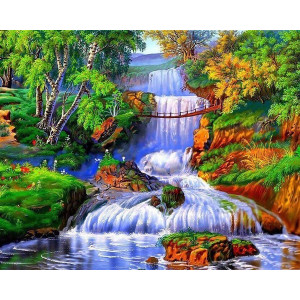 Картина по номерам "Водопад в лесу"