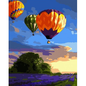 Картина по номерам "Воздушные шары над землей"