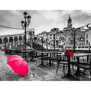 Картина по номерам "Розовый зонтик"
