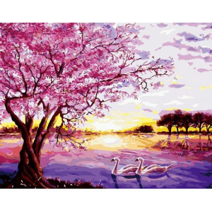 Картина по номерам "Пурпурное озеро"