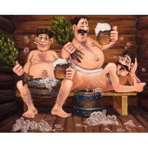 Картина по номерам "Мужики в бане"