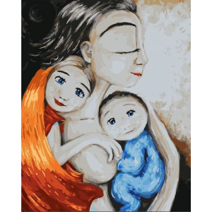 Картина по номерам "Мать с детьми"