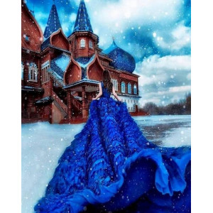 Картина по номерам "Тёмно-синее платье"